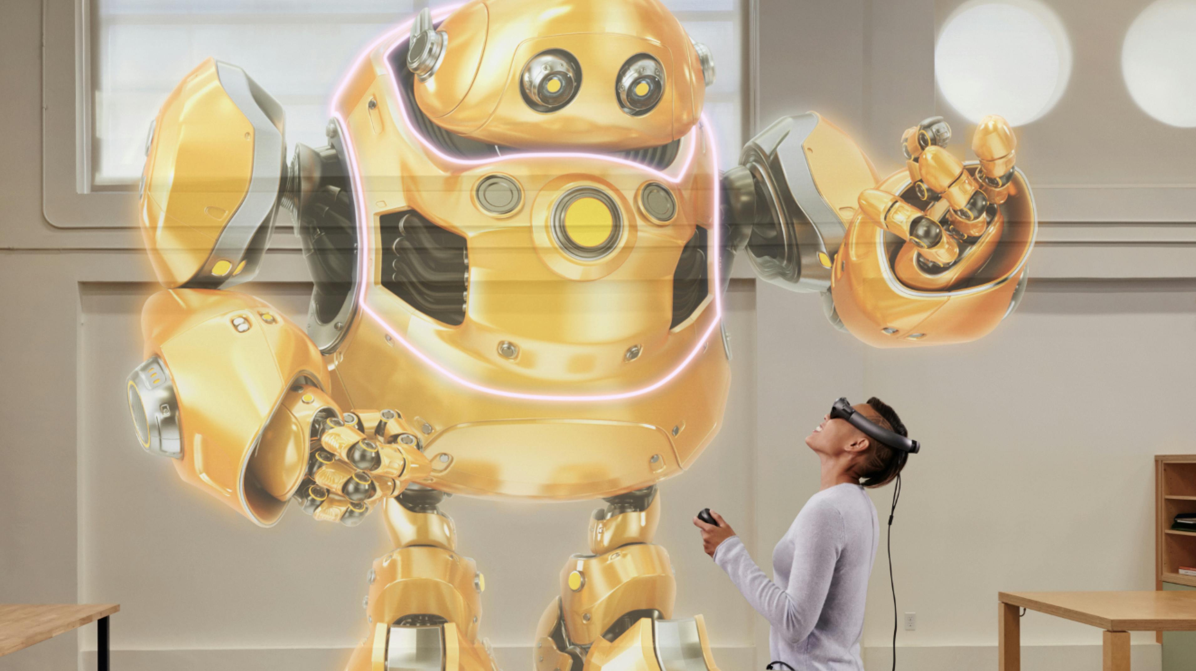 An engineer and robot.