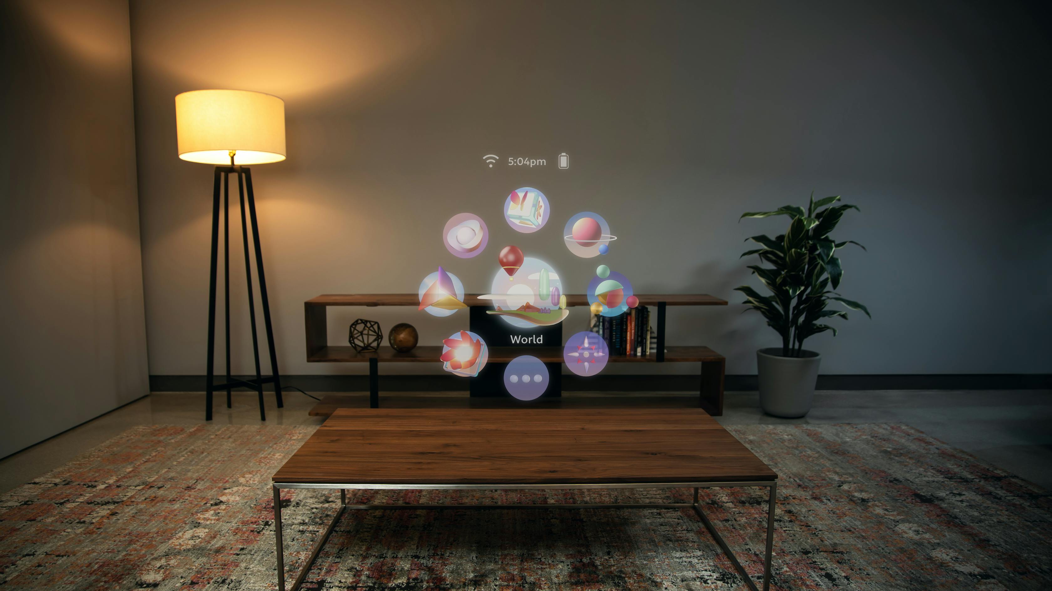 The app launcher on the table.