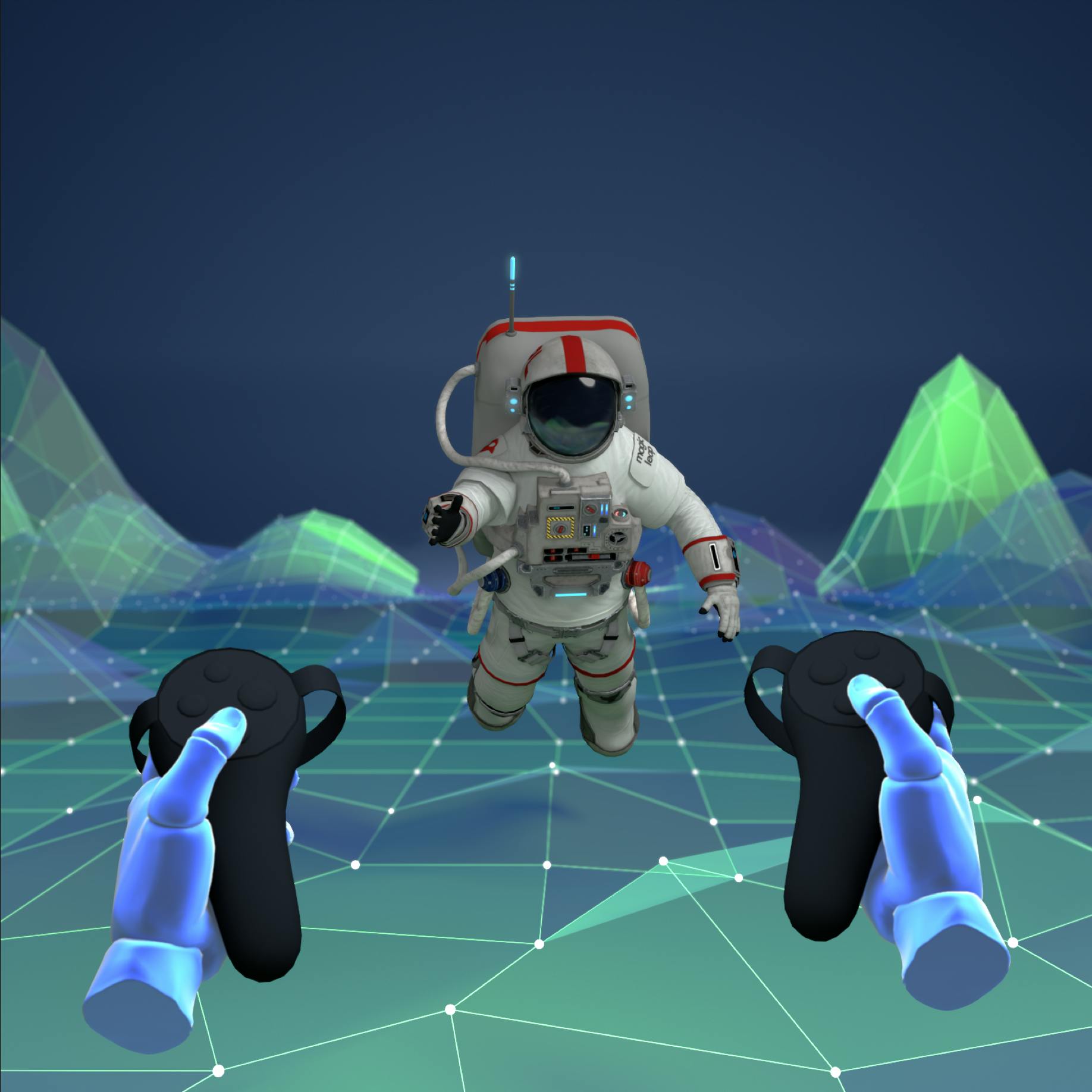 An astronaut in the VR space.
